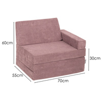 KiddyMoon Kindersessel aus Schaumstoff Sessel für Kinder Kinderzimmer Faltmatratze Relaxsessel Kuschelsessel, violett, Kindersofa