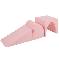 KiddyMoon Spielplatz aus Schaumstoff 3-teiliges Set Zwickel L/Hügel/Tunnel, pink, Multi-Größe