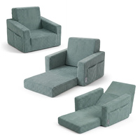 KiddyMoon Klappbarer Kindersessel aus Schaumstoff Kindersofa, grün, UNI
