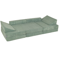 KiddyMoon Kindersofa aus Schaumstoff, Spielsofa für Kinder, Kindersessel, Sofa fürs Kinderzimmer, Kindercouch, Faltmatratze, grün, Kindersofa