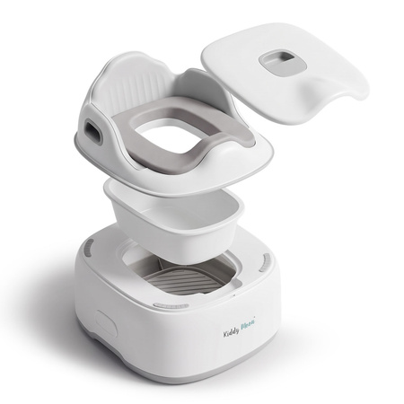 KiddyMoon Töpfchen für Kinder Ergonomisch Toilettentrainer Abschließbarer Deckel, Grau, UNI