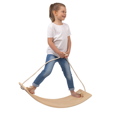 KiddyMoon Balance Board Holz Balancebrett Kinder Gleichgewicht Montessori BB-004, Natürlich, Brett