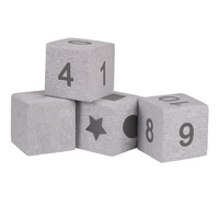 KiddyMoon Schaumstoff Würfel für Baby Weiche Blöcke Schaum Spielzeug Montessori-Spielzeug mit Schaum und viel Spaß für Kinder, Mix: hellgrau-drucken, 4 Stücke