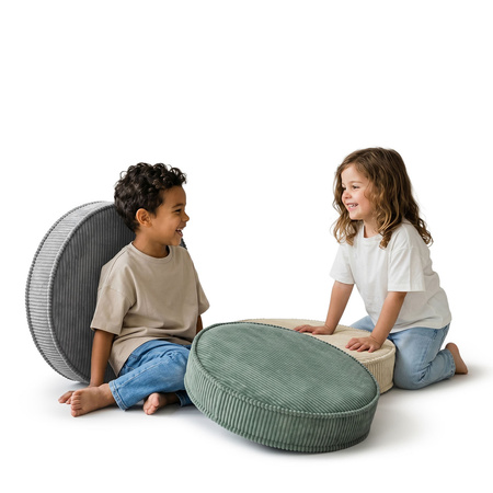 KiddyMoon 3-Teilige Schaumstoff Elements für Kinder Kinderzimmer-Accessoire, grün/beige/dunkelgrau, Lx3