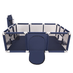 Laufstall Baby Großer Spielplatz mit Bällen Laufgitter für Kinder, Dunkelblau:perle/grau/transparent/babyblau/minze, 200 Bälle
