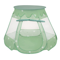 Baby Spielzelt Mit Plastikbällen Für Kinder Leicht und Kompakt ideal für Drinnen Und Draußen Fördert Sensorische Integration Schneller Aufbau, minze:perle/grau/transparent/babyblue/minze, 200 Stück