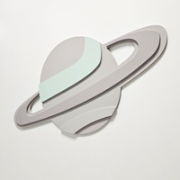 KiddyMoon Wanddekor 3D Wandskulpturen Kinderzimmer Akccessoire Für Kinder Wanddeko, Saturn: Beige/Grau, UNI