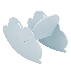 KiddyMoon Bogenwippe für Kinder Wölkchen Holzwippe Wippe Montessori AR-002, blau, Wölkchen