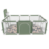 Laufstall Baby Großer Spielplatz mit Bällen Laufgitter für Kinder, grün:dunkeltürkis/pastellbeige/perle, 200 Bällen