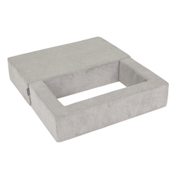 KiddyMoon Kindersofa und Bällen Für Kinder Weiches Schaumstoff-Sofa Leich Modulares Sofa Vielseitig Abnehmbarer Bezug Perfekt für Spiel Lernen und Entspannung, hellgrau: dunkeltürkis/pastellbeige/weiß/minze, Sofa + 100 Bälle