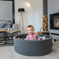 KiddyMoon Überzug Fürs Bällebad, dunkelgrau, 120x30cm