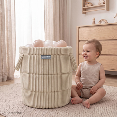 KiddyMoon KM-BIN Spielzeuge Körbe, Beige
