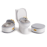 KiddyMoon Töpfchen für Kinder 3in1 mit Toilettensitz und Tritthocker, Grau, UNI