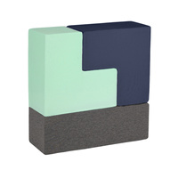 KiddyMoon Schaumstoff Würfel für Baby Weiche Blöcke Schaum Spielzeug Montessori-Spielzeug mit Schaum und viel Spaß für Kinder, Hergestellt in der EU, dunkelblau: hellgrau-dunkelgrau-dunkelblau-mint, 9 Stücke