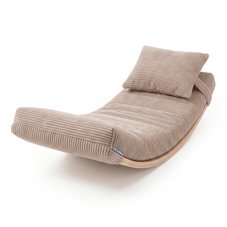 KiddyMoon Matratze mit Kissen für Balance Board Rippenstrick Bezug Waschbarer Bezug, dunkelbeige, Matratze/Kissen