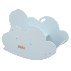 KiddyMoon Bogenwippe für Kinder Wölkchen Holzwippe Wippe Montessori AR-002, blau, Wölkchen
