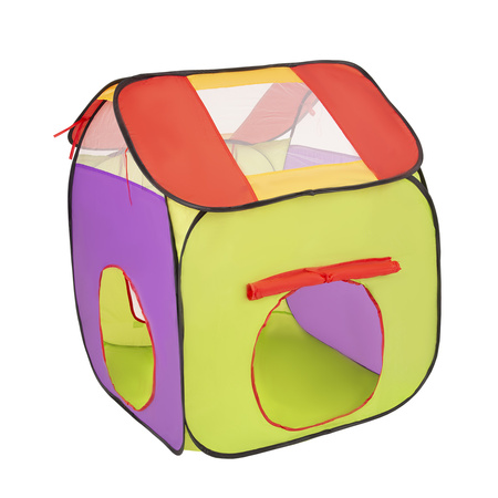 3in1 Spielzelt mit Tunnel Spielplatz PopUp Bällebad mit Bälle Für Kinder, Blau, 120x100x375