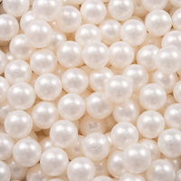 KiddyMoon Kinder Bälle für Bällebad Baby Einfarbige Plastikbälle ∅7cm Made in EU, perle, 50 Bälle/7cm