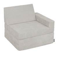 KiddyMoon Kindersessel aus Schaumstoff Sessel für Kinder Kinderzimmer Faltmatratze Relaxsessel Kuschelsessel, hellgrau, Kindersofa