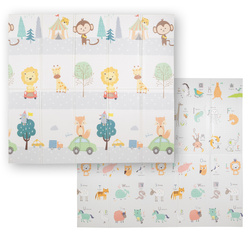 KiddyMoon Babymatte Zweiseitige Krabbelmatte Schaumstoffmatte Für Kinder Kindermatte Kindgerechte Muster Spielplatz Entwicklung Sicherer Und Bequemer Ideal Für Drinnen Und Draußen, Orange-Zirkus, 180x200x1cm