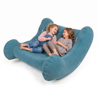 KiddyMoon Sensorischer Stuhl Rocker Für Kinder Sensorische Wippe Mit Pumpe, hellblau, L