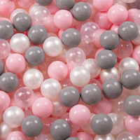 Baby Spielzelt Mit Plastikbällen Für Kinder Leicht und Kompakt ideal für Drinnen Und Draußen Fördert Sensorische Integration Schneller Aufbau, pink:perle-grau-transparent-puderrosa, 600 Bällen