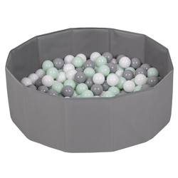 Faltbare Bällebad mit Bälle für Kinder Spielbad, Grau, 100 Bälle