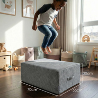 KiddyMoon Hüpfpolster für Kinder Hüpfmatratze Kindertrampolin für Zuhause Turnmatte Matratze zum Hüpfen Abnehmbarer Bezug Waschbar, Dunkelgrau, Hüpfpolster