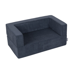 KiddyMoon Kindersofa und Bällen Für Kinder Weiches Schaumstoff-Sofa Leich Modulares Sofa Vielseitig Abnehmbarer Bezug Perfekt für Spiel Lernen und Entspannung, dunkelblau: pastellblau/pastellgelb/weiß/minze/puderrosa, Sofa + 100 Bälle