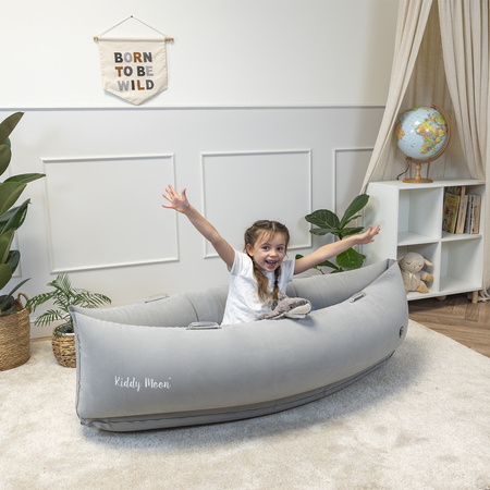 KiddyMoon Peapod Sensorischer Stuhl für Kinder Aufblasbarer Entlastungstherapie, grau, L