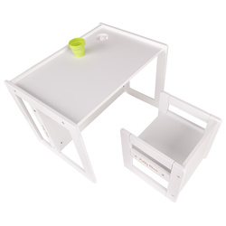KiddyMoon Kindertisch mit Stuhl Schreibtisch TC-002, weiß