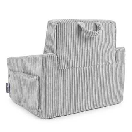 KiddyMoon Klappbarer Kindersessel aus Schaumstoff Kindersofa, hellgrau, UNI