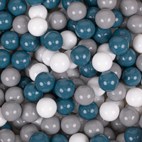 KiddyMoon Kinder Bälle für Bällebad Baby Spielbälle Plastikbälle ∅7cm Made in EU, dunkeltürkis/grau/weiß, 	 200