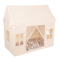 KiddyMoon Spielhaus Kinderzelt Für Kinder Kinderhaus Faltbares Design Kinder Spielzelt Indoor Kreativität Kuschelecke Kinderzelt Perfekt Für Drinnen Und Draußen Kinderzimmer, Naturfarbe:pastellbeige/weiß/perle, 400 Bälle