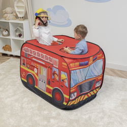 Feuerwehrauto-Zelt Kinder Spielhaus Faltzelt Pop Up Zelt Kinderzelt Indoor Outdoor Faltbar Spielhöhle Geschenk Für Jungen Mädchen Rollenspiel Abenteuer PH-500X, Rot, Keine Bälle