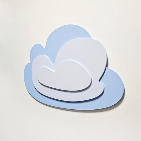 KiddyMoon Wanddekor 3D Wandskulpturen Kinderzimmer Akccessoire Für Kinder Wanddeko, Wolke: Blau/Grau, UNI