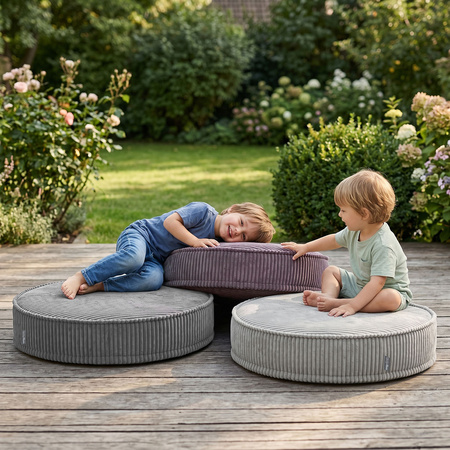 KiddyMoon 3-Teilige Schaumstoff Elements für Kinder Kinderzimmer-Accessoire, dunkelgrau/violett/hellgrau, Lx3