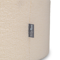 KiddyMoon Bällebad für Baby mit Teddy-Plüsch, Größere 7 cm Bälle für Eine Vollere Füllung, ab 8 Monaten, Abnehmbarer Bezug, Creme, 90 x 30 cm Ohne Bälle