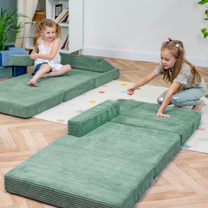 KiddyMoon Kinder Matratzen Aufklappen aus Schaumstoff Kindermatratze Kinderzimmer Faltmatratze, grün, Matratzen
