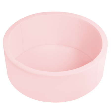 Bällebad Bällepool für Baby Kinder mit 200 bunten Bällen Rund, rosa: babyblue/puderrosa/perle, 90x30cm/Ohne Bälle