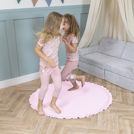 KiddyMoon Spielmatte für Kinder Aus Schaumstoff Montessori Weiche Kindermatte Babymatte Baby Spieldecke Krabbelmatte Schaumstoffmatte Spielzeug Teppich, Hergestellt In EU, rosa, XL