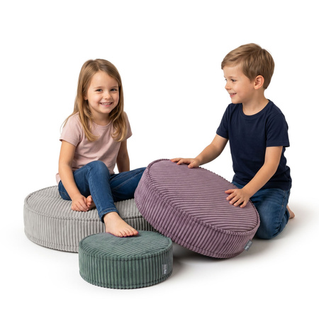 KiddyMoon 3-Teilige Schaumstoff Elements für Kinder Kinderzimmer-Accessoire, zielony-fioletowy-jasnoszary