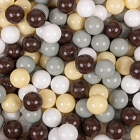 KiddyMoon Rund Bällebad Velvet Bällepool ∅ 7Cm Ballgruben Für Babys Spielbad Kleinkinder, Hergestellt in der EU, waldgrün: grüngrau/pastellgelb/braun/weiß, 90x30cm/200 Bälle