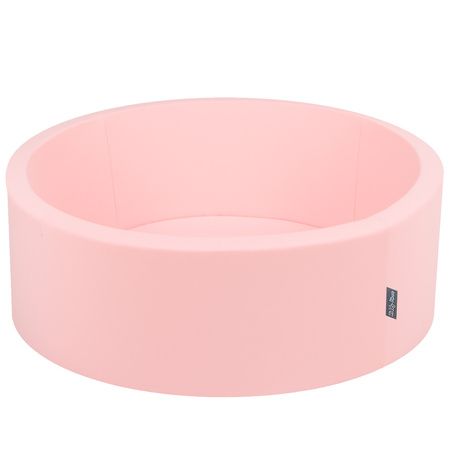 KiddyMoon Bällebad Bällepool mit bunten Bällen ∅ 7Cm für Babys Kinder Rund, Bubblegum:puderrosa/babyblau, 90 x 30 cm 300 Bälle