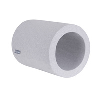 KiddyMoon Spielplatz Aus Schaumstoff Mit Samt Rund Bällebad Ballgruben Für Babys Spielbad Hindernisläufen, Hergestellt In Der EU, hellgrau, Fass