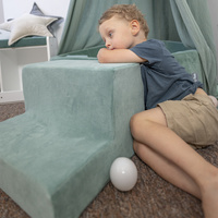 KiddyMoon Spielplatz Velvet Aus Schaumstoff Für Babys Hindernisläufen, Hergestellt In Der EU, waldgrün, Multi-Größe
