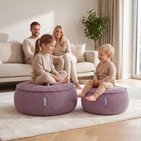 KiddyMoon Kinderpouf aus Schaumstoff mit abnehmbarem Bezug, violett, L