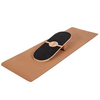 Balance Board aus Holz für Erwachsene und Kinder Koordinationstraining Balancebrett Physiotherapie Skateboard Surfbrett Surf Sport Fitness Crossfit Yoga - Mit Matte und ohne Matte erhältlich, Natürlich, 80x30cm + matte