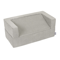 KiddyMoon Kindersofa Modular mit Weichem Zwickel und Bällen Für Kinderzimmer Bequem Vielseitig Gerippter Stoff Abnehmbarer Bezug Perfekt zum Spielen und Entspannen, hellgrau, Sofa/Zwickel