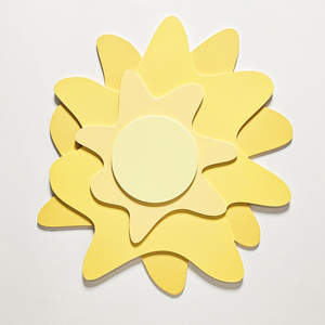KiddyMoon Wanddekor 3D Wandskulpturen Kinderzimmer Akccessoire Für Kinder Wanddeko, Sonne: Gelb, UNI